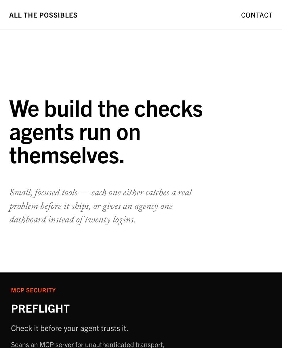 All the Possibles: We build the checks agents run on themselves