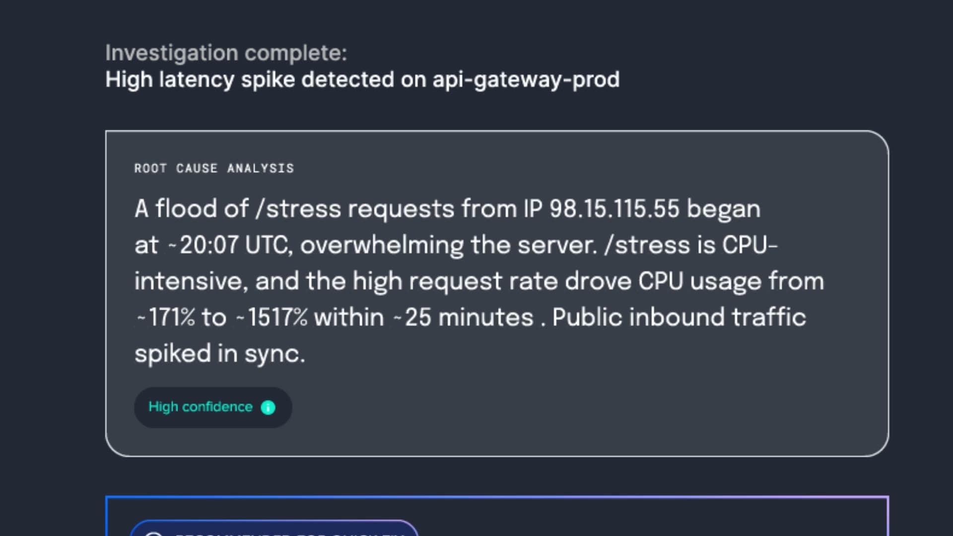 A DigitalOcean platform view supporting investigation and troubleshooting, designed so a user can follow a thread from signal to cause.