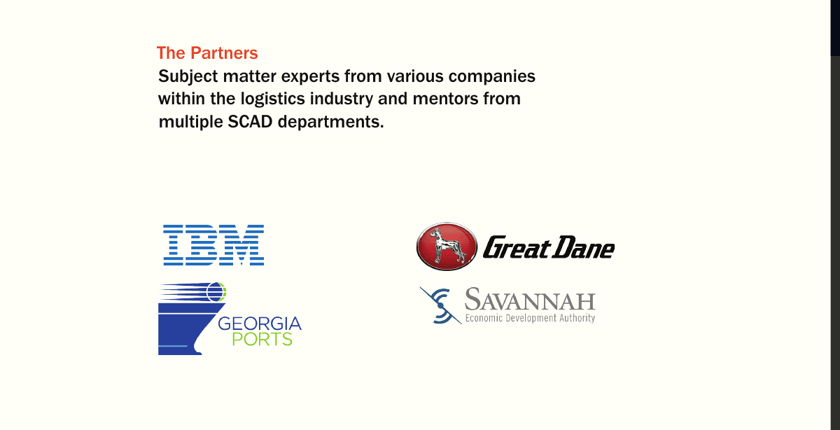 The partner page: IBM, Great Dane, Georgia Ports, and Savannah Economic Development Authority, the sponsoring alliance