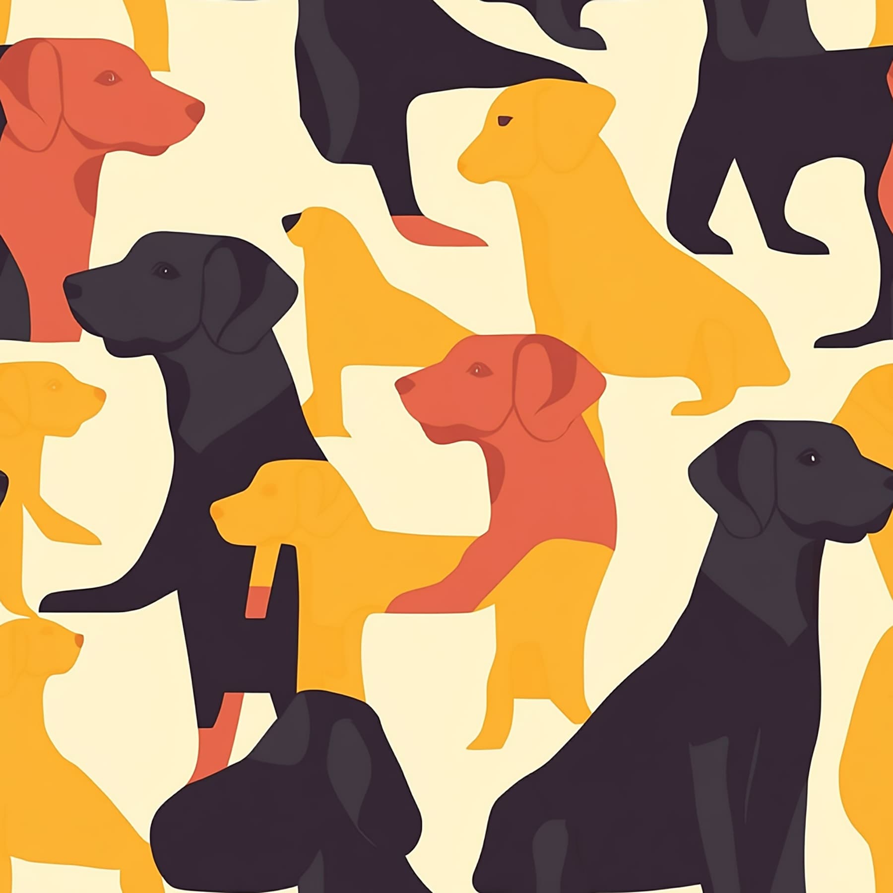 Labrador Retrievers: abstract chic pattern of labs